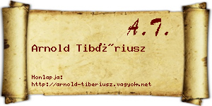 Arnold Tibériusz névjegykártya